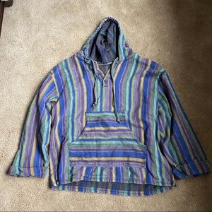 Striped Hoodie with Buttons